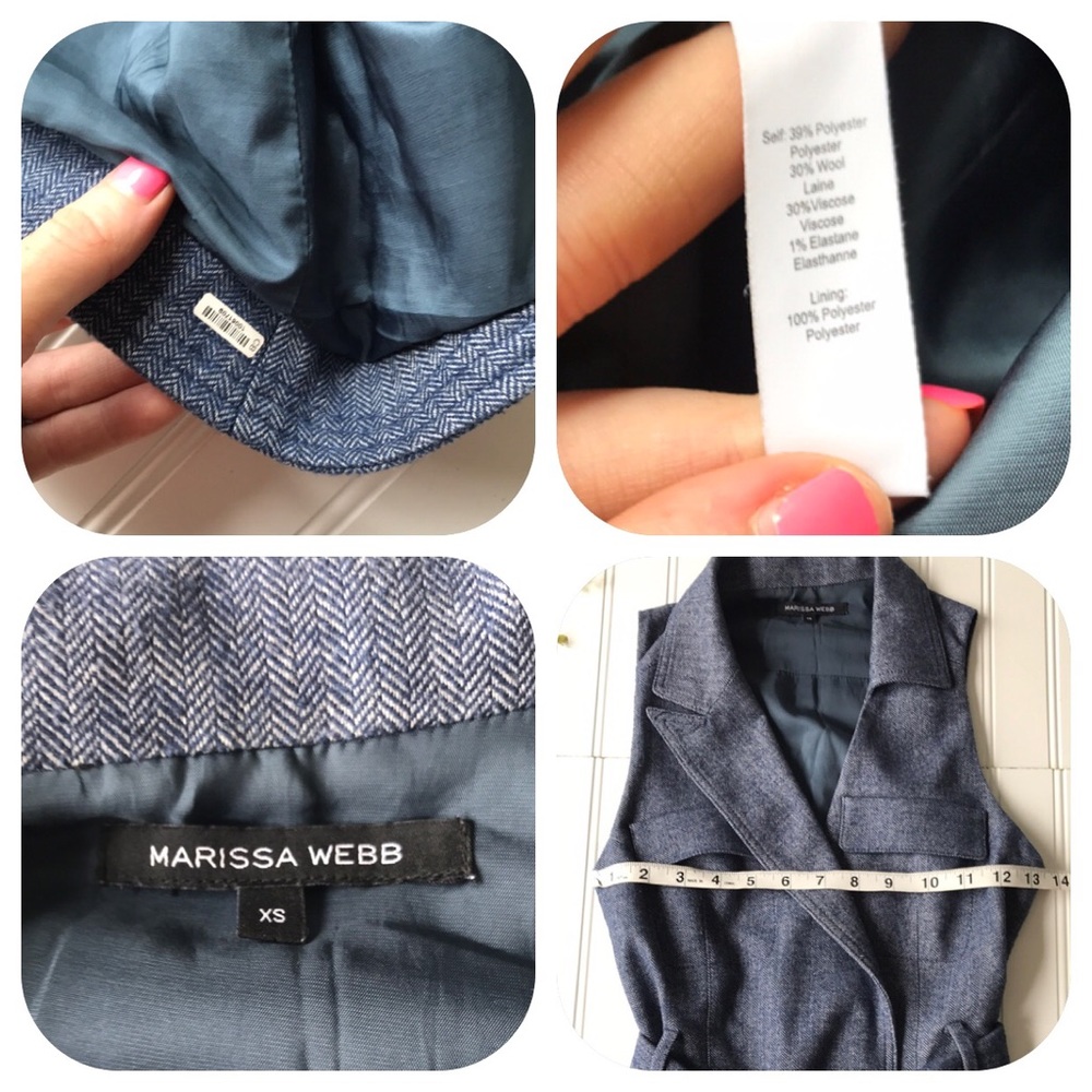 Marissa Webb NWOT Gretchen wrap dress blue grey - Picture 8 of 8